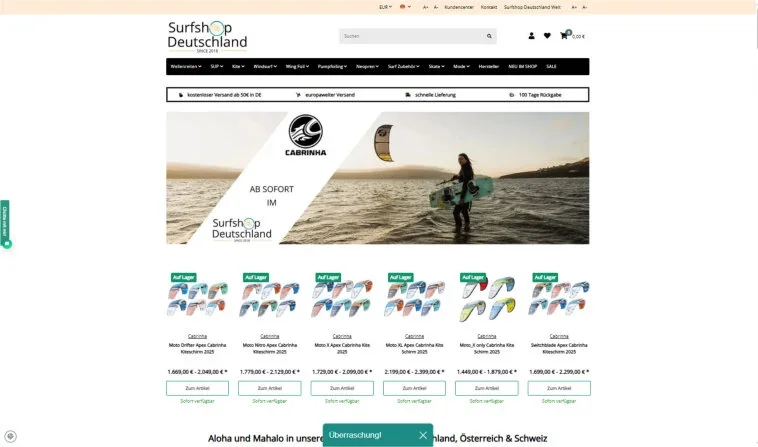 Surfshop Deutschland Startseite